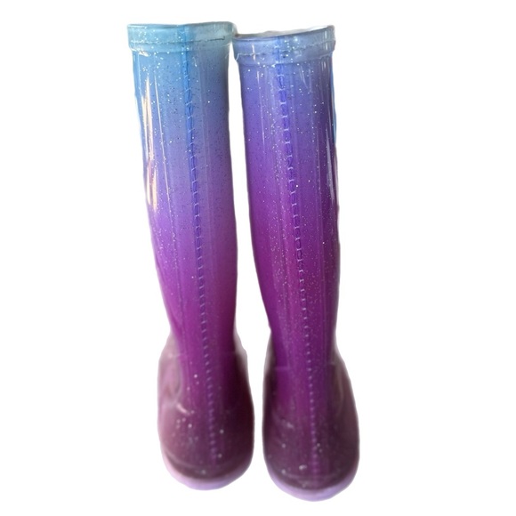 Element Girls Pink Ombré Glitter Waterproof Rain Boots Size 12 - Picture 4 of 7